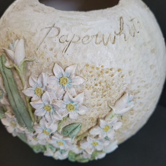 Handcrafted Ceramic Paperwhite Floral Vase - Picture 5 of 7